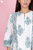 Cambric Cotton Dress  In Floral Block Print